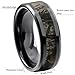 King Will 8mm Mens Black Tungsten Carbide Ring Camo Camouflage Comfort Fit Wedding Band