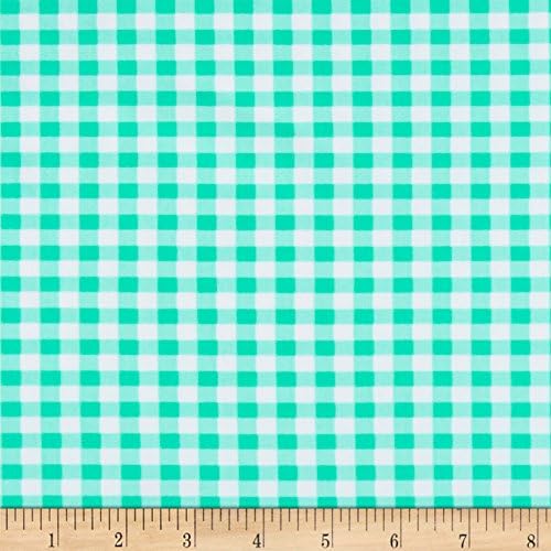 St. Maarten Swimwear Knit Gingham Green/White Fabric By The Yard