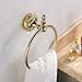 Leyden Polished Gold Towel Ring, Bathroom Hand Towel Holder Wall Mounted Gold Towel Rack Round