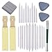 Doubletwo2 Set of 27 Blending Stumps Tortillions Set Pieces Sandpaper Pencil Sharpener and One Pencil Extension Tool Drawing Art kneaded Erasers and Gloss Erasers for Student Sketch Drawing