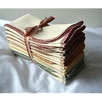 Paperless Towels, 2-Ply, Heavy Duty Made from Organic Cotton Birdseye Fabric - 11x12 inches (28x30.5 cm) Set of 10 in Earthtones