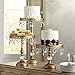 Dahlia Studios Antique Gold Crystal Mirror Top 8 1/2x10 Round Cake Stand