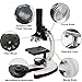 Scientoy kids Microscope with 100X-600X-1200X, 45 pcs Microscope Kit with Large-caliber Eyepiece, 12 Microscope Slides Brine Shrimp Hatchery, Metal Body, LED Light, Phone Holder, Best Science Experime