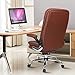 YAMASORO Ergonomic High Back Executive Office Chair, PU Leather Computer Gaming Desk Chair Brown with Flip-Up Arms, Swivel, Capacity 330LBS
