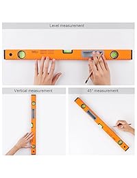 Tacklife MT L01 nivelador clásico magnético de 8 pulgadas, de viga metálica, torpedo, plomo, resistente a golpes, medición de 45 grados, con gancho, ideal para regalo del Día del Padre