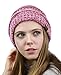 NYFASHION101 Unisex Multicolor Warm Cable Knit Thick Slouch Beanie Cap, 3 Tone Pink
