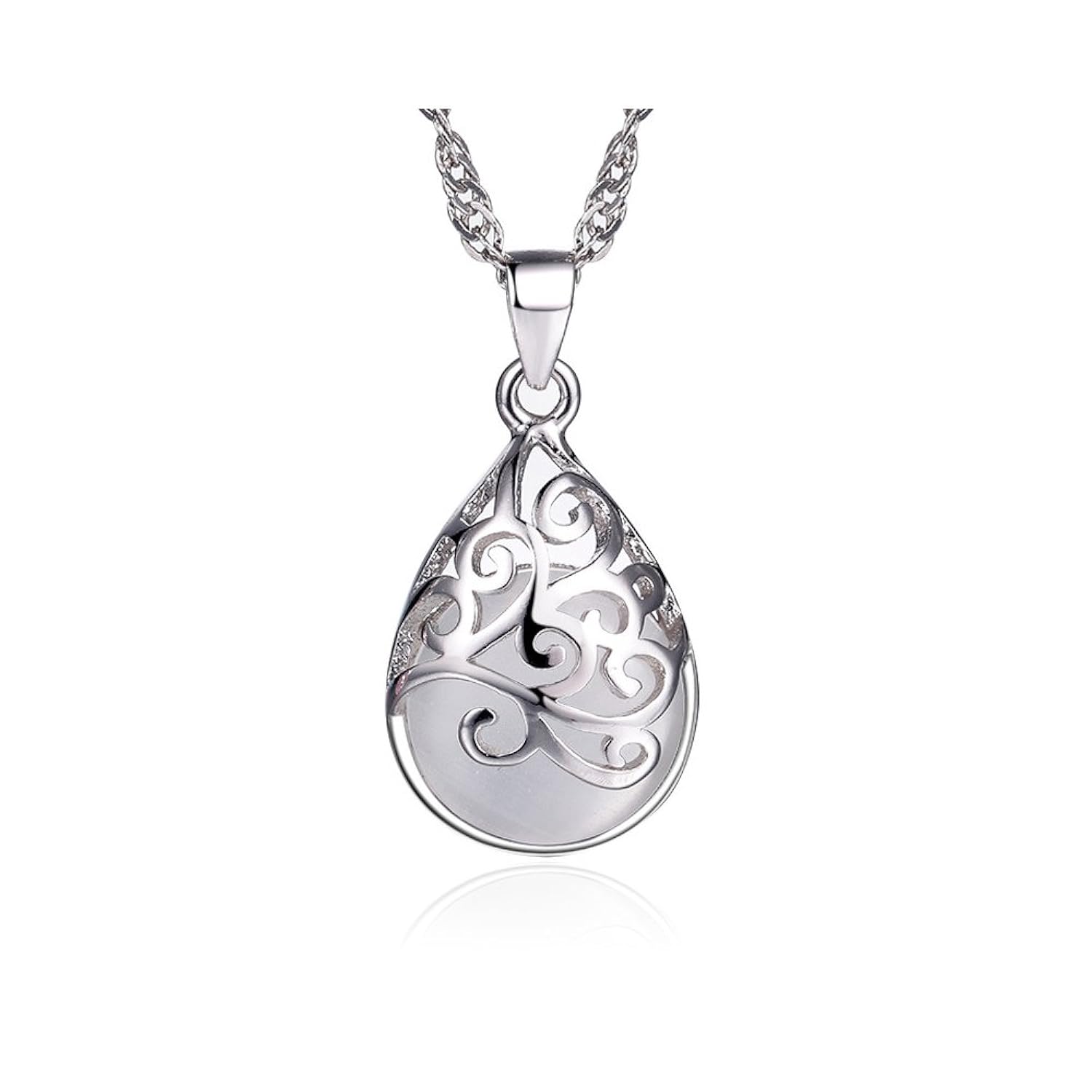 Collar de plata de ley Para mujer Con una caja by CJbrother