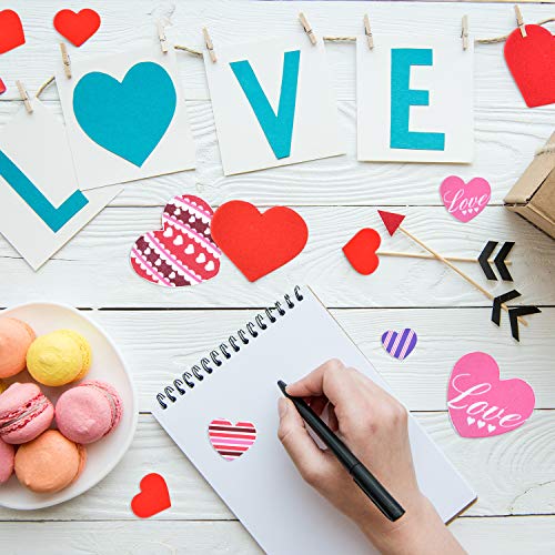 SAYAYA 600 Pieces Heart Stickers Foam Adhesive Hearts Love Decorative Sticker for Valentine's Day, Wedding or DIY Crafts