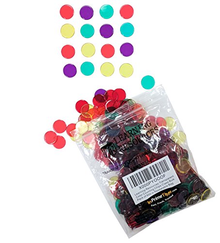 Learning Resources Transparent Color Counting Chips Class Bulk Pack of 600 in Resealable Bag (InPrimeTime Exclusive)