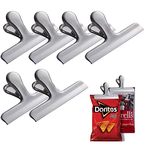 12 Pack Chip Bag Clips-4.7 Inches Wide,Larger and Sturdy Stainless Steel Heavy-Duty Food Bags Clamps.All-Purpose Air Tight Seal Grip Clips for Coffee,Bread,Tea Bags.Office Home Kitchen School Usage. - Thumbnail 6