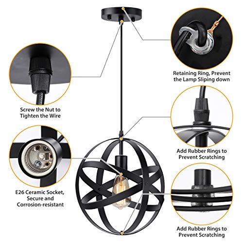 3 KingSo+Industrial+Spherical+Chandelier+Farmhouse