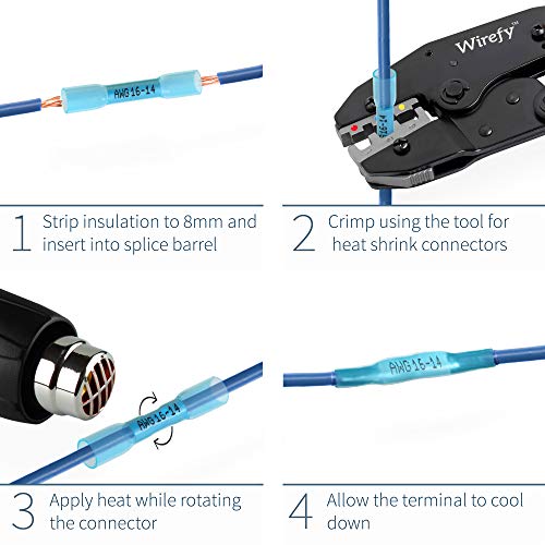 620 PCS Heat Shrink Butt Connectors - Electrical Connectors Kit - Solderless Wire Connectors - Automotive Marine Crimp Connectors by Wirefy