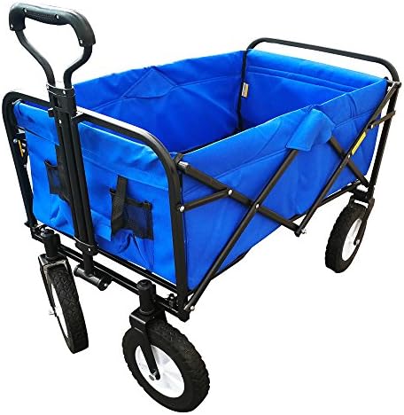 B8010 Collapsible Folding Outdoor Utility Wagon, Blue