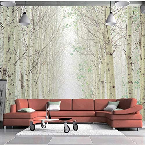 Wall Mural 3D Wallpaper White Birch Landscape Background Wall Modern Wall Paper for Living Room Bedroom Tv Wall Decor