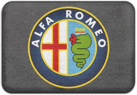 OpAppi Alfa Romeo Logo Printed Design Non-slip Square Doormats Floor Mats,Front Door/Bathroom Mats (23.6"x15.7",L X W)