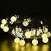 Solar String Lights Outdoor Crystal Ball Waterproof Globe String Lights 31ft 50LED Solar Powered Fairy Lighting for Garden Home Landscape Holiday Decorations (warm white) (warm white)