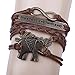 Creazy® Elephant Handmade Leather Braid Fashion Bracelet
