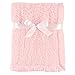 Hudson Baby Unisex Baby Sherpa Plush Blanket with Satin Binding, Pink, One Size