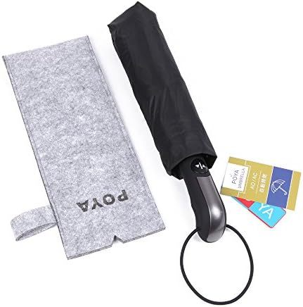 POYA Automatic Umbrella Auto Open Close for Fast Release Its Compact and Windproof Waterproof, Sunscreen UV protection for Travel, Mountaineering, Camping, Business, Gift (black)