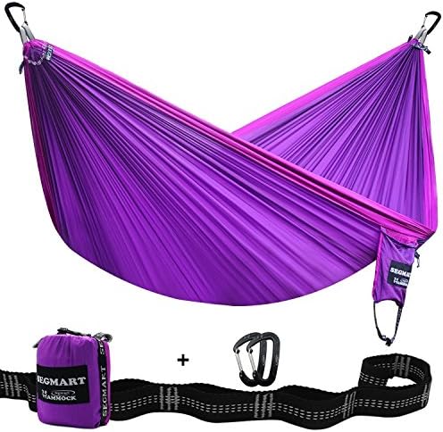 urhomepro Double Hammock with Two Tree Straps &amp; Carabiners, 600lbs