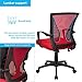 Furmax Office Chair Ergonomic Computer Desk Mesh Chair Mid Back Swivel Lumbar Support with Armrest (1, Red)