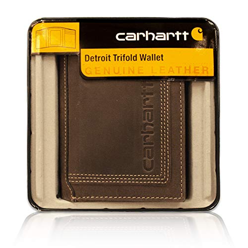 Carhartt Men's Trifold, Durable Wallets, Available in Leather and