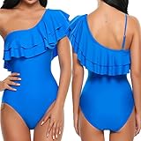 Avidlove Women's Ruffle Off Shoulder One-Piece Swimsuit One Shoulder Strap Swimwear Monokini