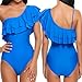 Avidlove Women's Ruffle Off Shoulder One-Piece Swimsuit One Shoulder Strap Swimwear Monokini