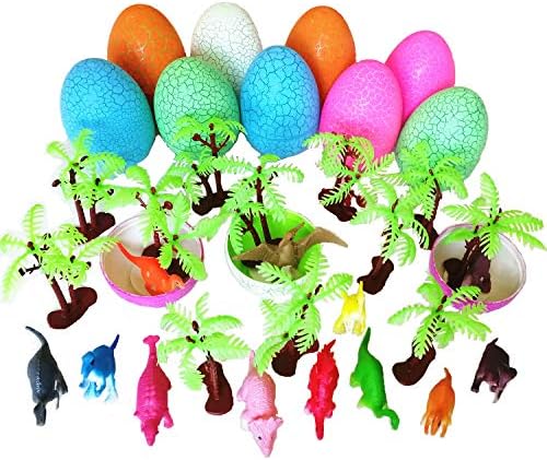 SUPON 12 Pack Dinosaur Easter Eggs Kids Gifts Basket Stuffers for Easter Theme Party Favor, Easter Eggs Hunt, Classroom Prize