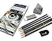 Faber-Castell pencils, 2B, 2H, HB, 4B, 6B, B graphite art pencils set with eraser, Kneaded eraser, pencil Sharpener for sketch, drawing and sketching