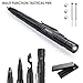 Tactical Pen, OUMAX Tactical Pen TP02 with Dual Tungsten Steel Glass Breaker, Twist Retractable Ballpoint Pen, Flash Light, Free Refills (2-Pack) and Batteries (2-Pack) - Black