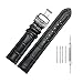 Genuine Leather Watch Band 18mm/20mm/22mm Black or Brown Watch Belt w/Butterfly Buckle Deployment Clasp