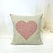 SLS Cotton Linen Decorative Throw Pillow Case Cushion Cover Pink Heart 18