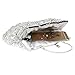Albabara Satin Beaded Handmade Clutch Purse Evening Handbags,Silver