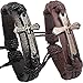 lancy's jewelry Black and Brown Adjustable Leather Cross Bracelets for Men Women Adjuatable Bracelets Engraved Payer on the Cross in English (2PCS)