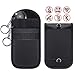 Car Key Fob RFID Signal Blocking Bag, Faraday Bag, Antitheft Car Key Pouch with Stainless Steel Hanging Ring