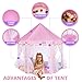 Campela Pink Princess Tent Teepee Castle Girls Large Playhouse - Kids Dream Play Tents with Star Lights for Children Indoor and Outdoor Games 55'' x 53'' (DxH)
