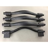 BI01RE1114-6.5BLP_8 - Antique Black Powder Coat Finish Cast Iron 6.5" Large Tray/Drawer/Door Handle Pull (8pcs)