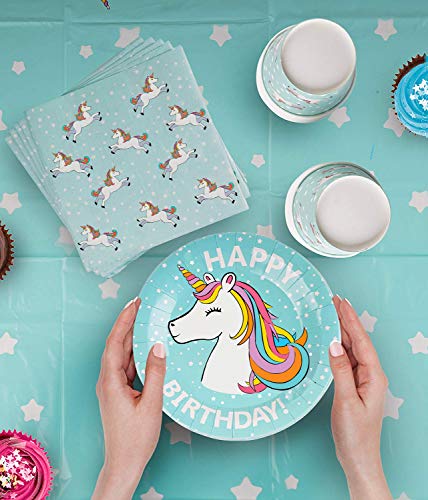 2 Rainbow+Unicorn+Supplies+Including+Tablecloth