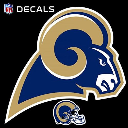 Rams 12" Logo Decal with Bonus Decal Reusable Auto Home Football