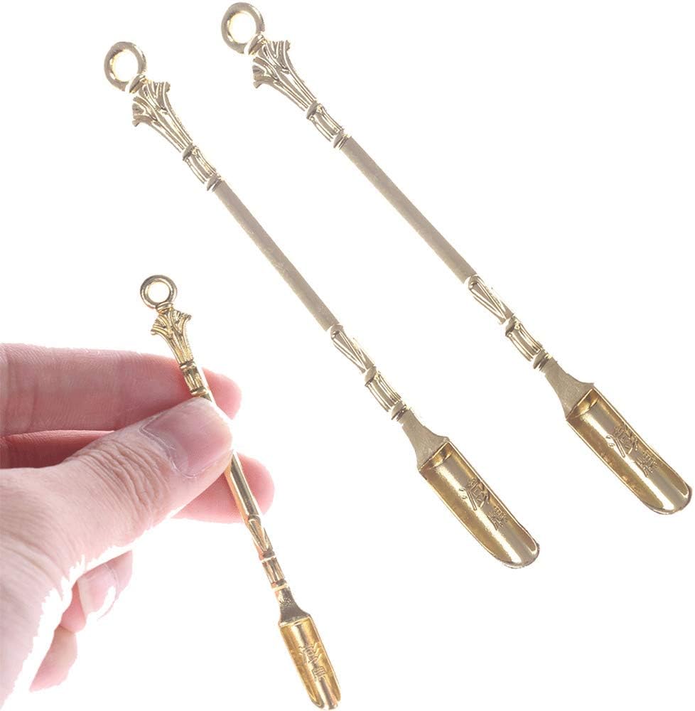 NUANNUAN 10 Pieces Metal Spoon Use For Sniffer Snorter Snuff Powder Spoon Pendants Newly