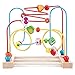 Classic Circle Bead Maze Activity Center for Toddlers Wooden Educational Development Toys for Kids, Shape and Color Sorter, Roller Coaster