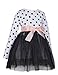 21KIDS Girl Casual Polka Dotted Multilayer Ruffled Long Sleeve Party Dress,Black,6