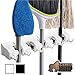 Gorilla Grip Mop and Broom Holder, 5 Auto Adjust Slots, 6 Hooks, Holds Up to 50 Lbs, Easy Install Wall Mount, Store Cleaning and Gardening Tools, Organize Kitchen, Garage, Closet, Storage Rooms, White