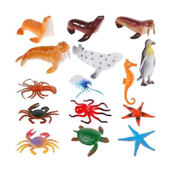 Nabance Sea Animal Figures Animal Toys 38PCS Mini Sea Animal Toys Set Realistic Animal Sea Life Figures Toy Educational…