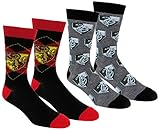 Harry Potter Mens Slytherin & Gryffindor Casual Crew Socks 2 Pair Pack