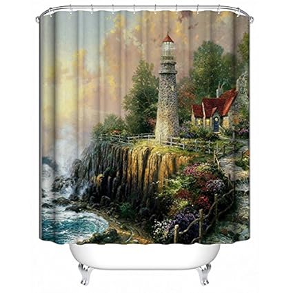 Amazon Com Aldecor Village Theme Log Cabin House Lighthouse On