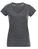 Garment Washed V Neck Vintage Cool T Shirts for Women with EttelLut Hair Band