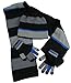 N'Ice Caps Kids Adults Hat Scarf Glove Winter 3 Piece Knit Accessory Set Touchscreen