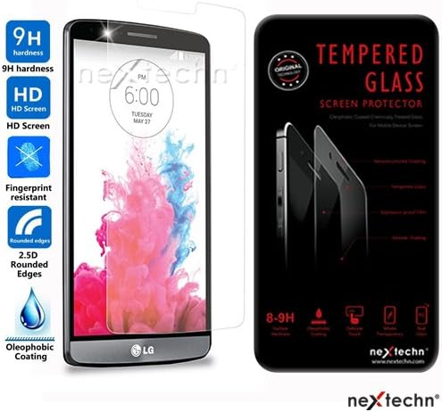 Nextechn LG G3 D855 D850 Premium Real Tempered Glass Screen Protector Film Guard for LG G3 D855 D850